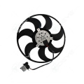 Lower noise car ac condenser radiator cooling fan